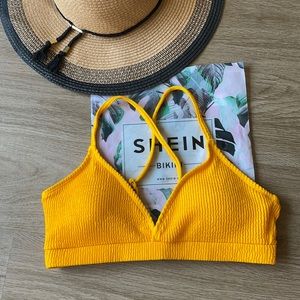 Yellow/gold Crisscross Back Bikini Top